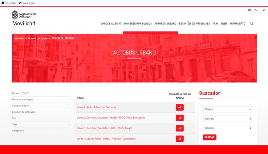 web transporte público burgos