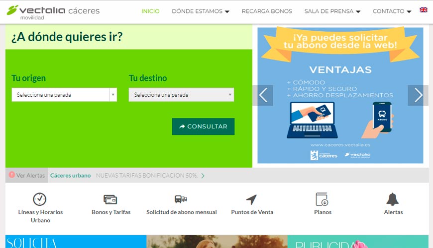 web transporte público caceres