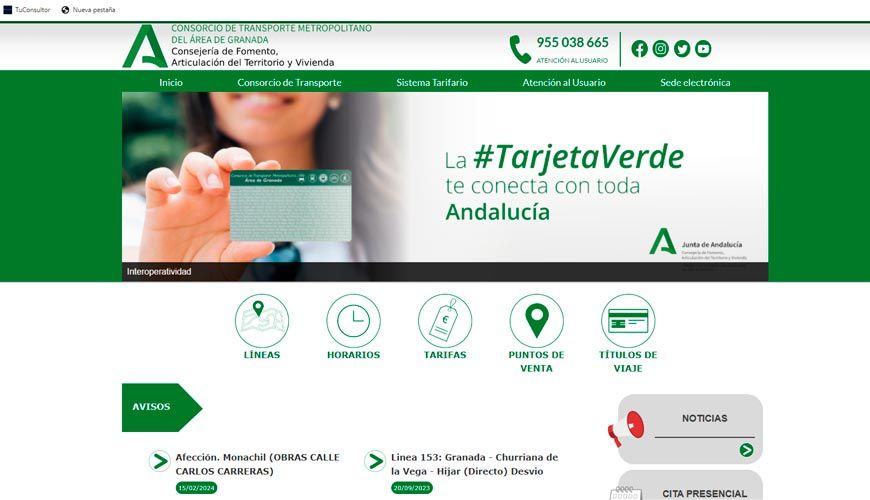 web transporte público granada