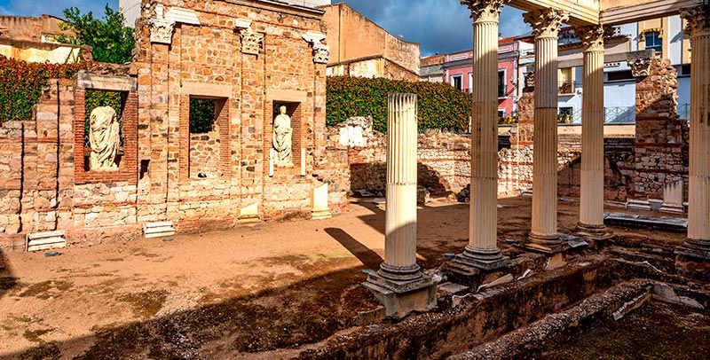 panorámica del portico del foro romano