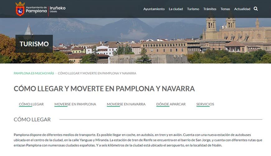web transporte público pamplona