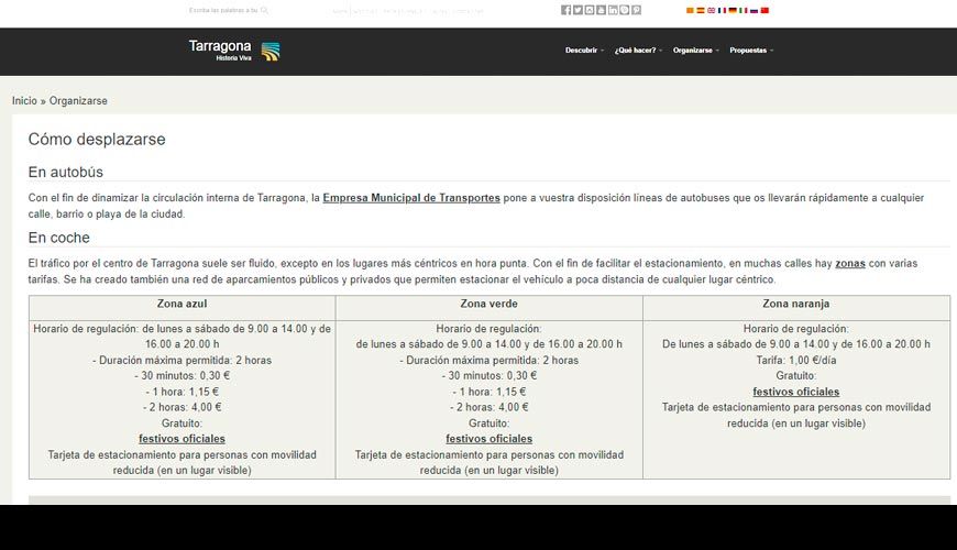 web transporte público tarragona