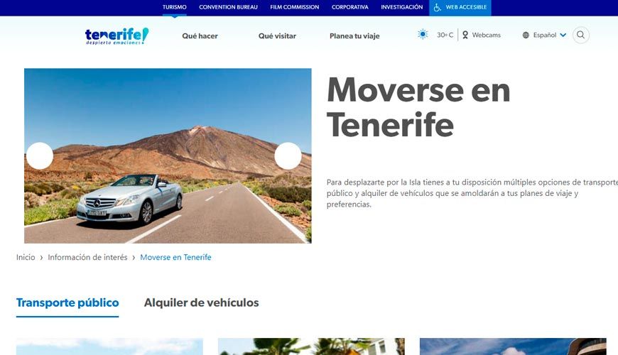 web transporte público tenerife