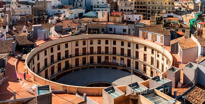 Panorámica de plaza redonda